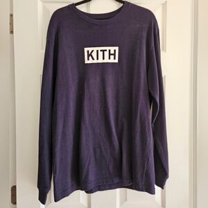 KITH 100% Cotton Long Sleeve Navy Blue Long Sleeve Shirt - size large